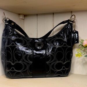 Coach Black Patent Leather Shoulder Bag